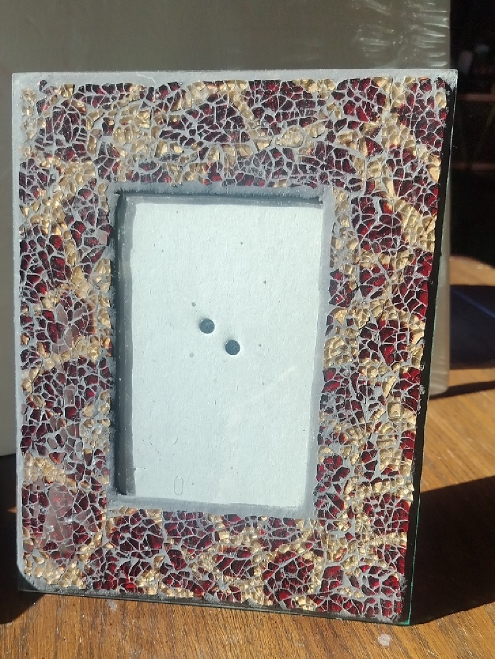 Mosaic Designer Wine and Gold Decorative Photo Frame With